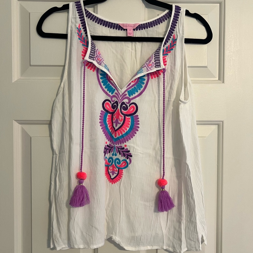 Lilly Pulitzer Embroidered Tank Too